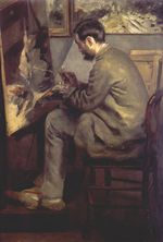 Ренуар Фредерик Базиль за созданием полотна Цапля 1867г